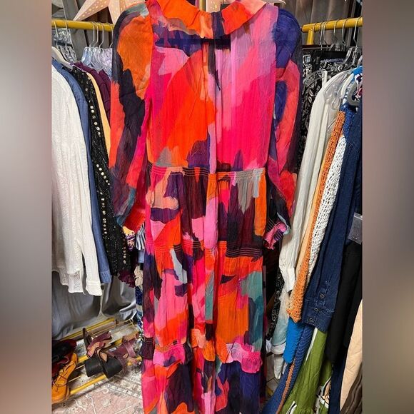 Anthropologie The Marais Printed Chiffon Maxi Dress - Picture 3 of 4